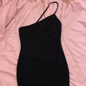 Black one shoulder dress